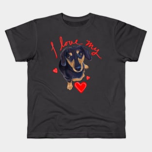 I love my Dachshund Kids T-Shirt